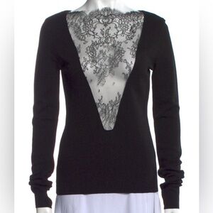 Givenchy Black Lace Insert Sweater
